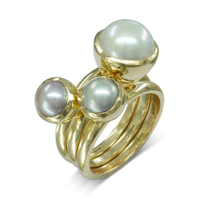 Pearl Stacking Rings Gold Ring Pruden and Smith   
