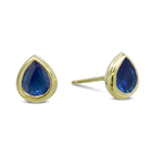 Gold Sapphire Pear Shaped Earstuds by Pruden and Smith | Gold-Sapphire-Pear-Shaped-Earstuds.jpg