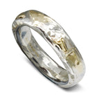 Hammered Mixed Metal Silver and Yellow Gold Ring Ring Pruden and Smith   