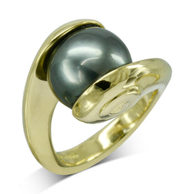 Suspended Tahitian Pearl Ring Ring Pruden and Smith   