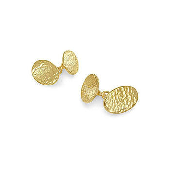 Hammered Chain Oval Yellow Gold Cufflinks Cufflink Pruden and Smith 18ct Yellow Gold 1.5mm (Heavy Weight) 
