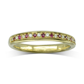 Gold Ruby Diamond Alternating Slim Eternity Ring by Pruden and Smith | Gold-ruby-diamond-alternating-slim-eternity-ring2.jpg