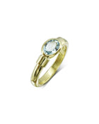 Aquamarine Shoulder Ring Ring Pruden and Smith 18ct Yellow Gold  
