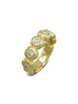Nugget Yellow Gold Diamond Eternity Ring Ring Pruden and Smith 18ct Yellow Gold  