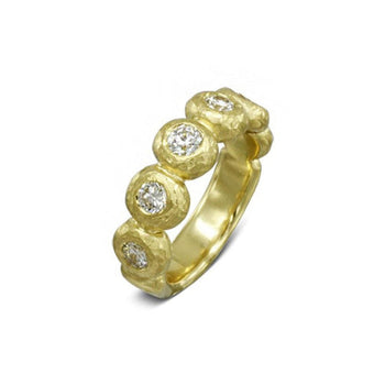 Nugget Yellow Gold Diamond Eternity Ring Ring Pruden and Smith 18ct Yellow Gold  