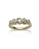 Yellow Gold Five Diamond Ring Ring Pruden and Smith   