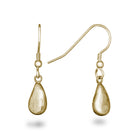 Teardrop Hammered Yellow Gold Drop Earrings Earring Pruden and Smith   