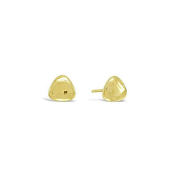 Pebble 9ct Gold Stud Earrings Earring Pruden and Smith Trillion 9ct Yellow Gold 