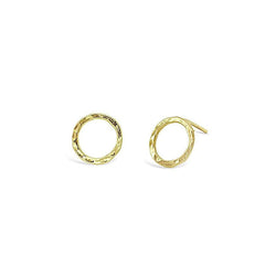 Hammered Ring Yellow Gold Stud Earrings Earring Pruden and Smith   