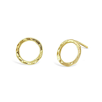 Hammered Ring Yellow Gold Stud Earrings Earring Pruden and Smith   