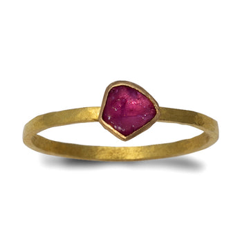 Gold Rough Ruby Ring Ring Pruden and Smith   