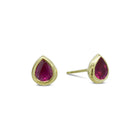Gold Ruby Pear Shaped Earstuds by Pruden and Smith | GoldRubyPearShapedEarstuds2.jpg