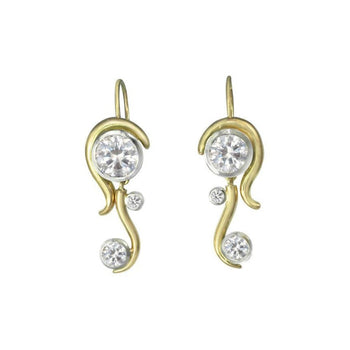 Water Earrings in Gold, Platinum and Diamond Earring Pruden and Smith   