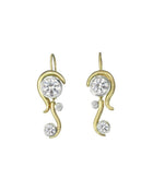 Water Earrings in Gold, Platinum and Diamond Earring Pruden and Smith   