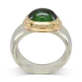 Tourmaline Cabochon Dress Ring by Pruden and Smith | Green-Tourmaline-dress-ring-2.jpg