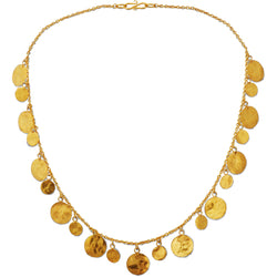 Gold Hammered Disc Necklace by Pruden and Smith | HammeredDiscNecklaceSilverGilt.jpg