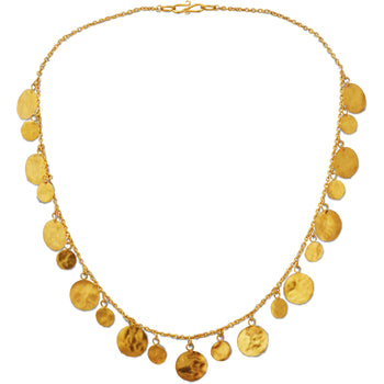 Marwar Hammered Round Yellow Gold Necklace Necklace Pruden and Smith   