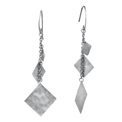 Hammered Squares Silver Marwar Earrings by Pruden and Smith | HammeredSilverSquaresMarwarEarrings.jpg