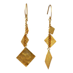 Hammered Squares Gold Plated Marwar Earrings by Pruden and Smith | HammeredSquaresGoldPlatedMarwarEarrings.jpg