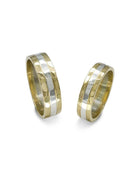Hammered Two Tone Wedding Rings Ring Pruden and Smith   