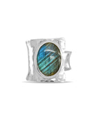 Hammered Labradorite Silver Ring Ring Pruden and Smith   