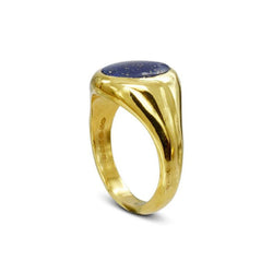 Lapis Lazuli Solid 9ct Yellow Gold Signet Ring Ring Pruden and Smith 9ct Yellow Gold Lapis Lazuli (Royal Blue) 