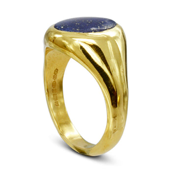 Lapis Lazuli Solid 9ct Yellow Gold Signet Ring Ring Pruden and Smith 9ct Yellow Gold Lapis Lazuli (Royal Blue) 