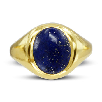 Lapis Lazuli Solid 9ct Yellow Gold Signet Ring Ring Pruden and Smith   