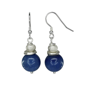 Lapis Lazuli Bead Drop Earrings (12mm) Earring Pruden and Smith   