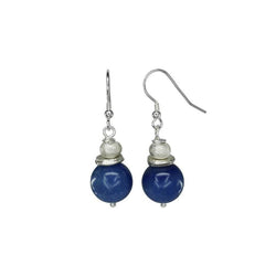 Gemstone Mix Bead Drop Earrings (12mm) Earring Pruden and Smith Sodalite (blue)  