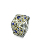 Water Bubbles Wave Sapphire and Diamond Eternity Ring Ring Pruden and Smith   