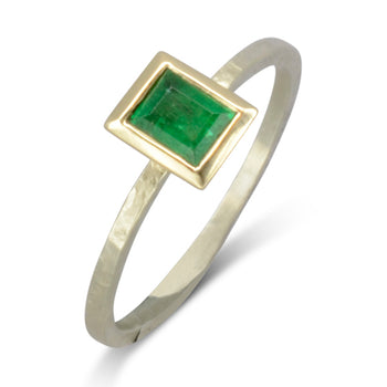 Emerald and Yellow Gold Stacking Ring Ring Pruden and Smith   