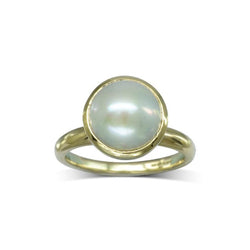 Pearl 9ct Gold Stacking Ring (Large) Ring Pruden and Smith 9ct Yellow Gold  