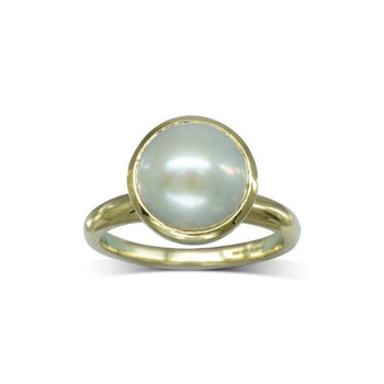 Pearl 9ct Gold Stacking Ring (Large) Ring Pruden and Smith 9ct Yellow Gold  