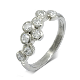 Large Diamond Offset Eternity Ring Ring Pruden and Smith Platinum  
