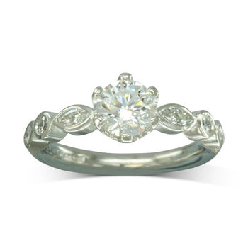 Marquise Diamond Wedding and Engagement Ring Set Ring Pruden and Smith   