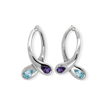 Moi et Toi Amethyst and Blue Topaz Drop Earrings Earring Pruden and Smith   
