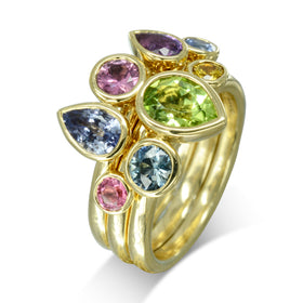 Multi Coloured Sapphire Stacking Ring Ring Pruden and Smith   