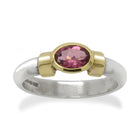 Gemstone Silver and Gold Shoulder Ring Ring Pruden and Smith   