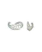 Pierced Paisley Stud Earrings Earring Pruden and Smith 9ct White Gold  