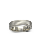 Side Hammered Brushed Finished Wedding Ring (5mm) Ring Pruden and Smith 9ct White Gold  
