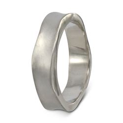 Side Hammered Brushed Finished Wedding Ring (5mm) Ring Pruden and Smith Platinum  