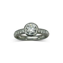 Pavé Rub Over Diamond Engagement Ring Ring Pruden and Smith   