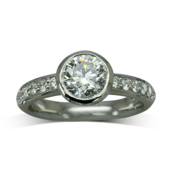 Pavé Rub Over Diamond Engagement Ring Ring Pruden and Smith   