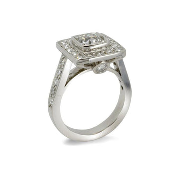 Double Diamond and Pavé Diamond Cluster Ring Ring Pruden and Smith   