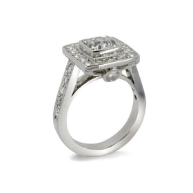 Sqaure Cluster Ring with Diamond Shoulders Ring Pruden and Smith   