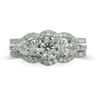 Pear Shaped Diamond Trilogy Engagement Ring Set Ring Pruden and Smith   