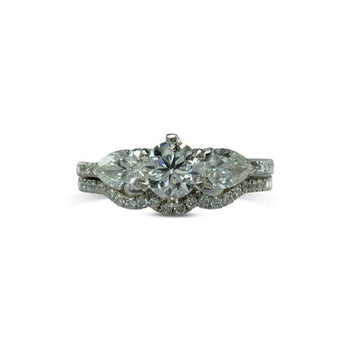 Claw Round and Pear Shaped Diamond Trilogy Ring Ring Pruden and Smith   