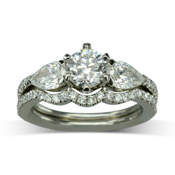 Castle Set Diamond Shaped Ring Ring Pruden and Smith   