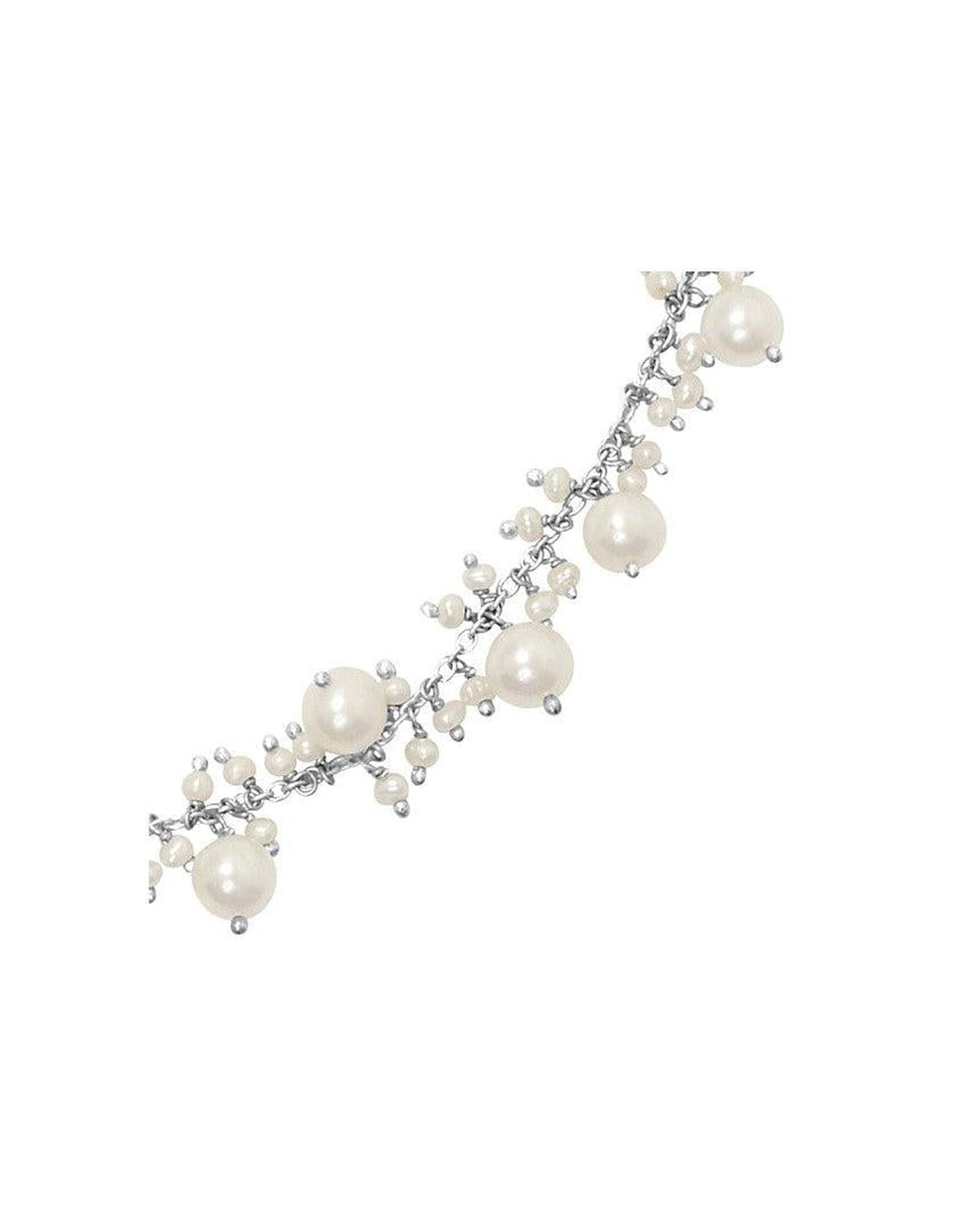 Beaded Pearl and Silver Necklace Necklace Pruden and Smith   